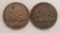 Group of (2) 1857 Flying Eagle Cents.
