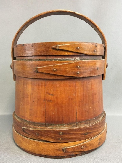 Antique Primitive Wooden Barrel with Handle