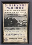 Pearl Harbor Survivors Association Framed Poster