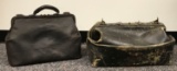 Group of 2 Antique Leather Doctors Cases