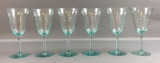 Group of 6 Aqua Caprice Stemware