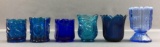 Group of 6 Antique/Vintage Blue Toothpick Holders