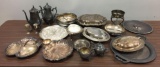 Large group of Vintage SilverPlate Platters and more