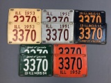 Group of 10 Vintage Illinois Motorcycle License Plates