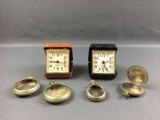 Group of Vintage Travel Clocks and more