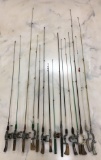 Group of 15 Antique Fishing Rods and more