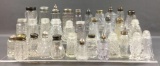 Group of 33 Vintage Clear Glass Salt Shakers