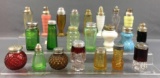 Group of 22 Vintage Colored Glass Salt Shakers