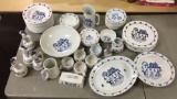 Group of 62 Vintage Provincial Blue Poppytrail Dinnerware