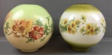 Group of 2 Gone With The Wind Handpainted Oil Lamp Shades