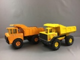 Group of 2 Vintage Tonka Metal Dump Trucks