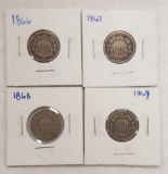 Group of (4) Shield Nickels.