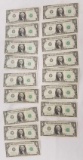 Group of (17) 1963 $1 Federal Reserve Barr Notes.