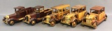 Group of 5 Handmade Wooden Trucks