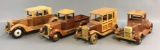 Group of 4 Handmade Wooden Trucks