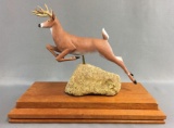 Handcarved 10 Point Buck with stand