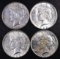 Group of (4) 1922 S Peace Silver Dollars.