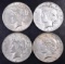 Group of (4) 1927 S Peace Silver Dollars.