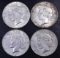 Group of (4) 1927 S Peace Silver Dollars.