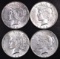 Group of (4) 1922 S Peace Silver Dollars.