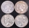 Group of (4) 1926 D Peace Silver Dollars.