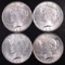 Group of (4) 1923 P Peace Silver Dollars.