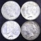 Group of (4) 1926 D Peace Silver Dollars.