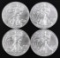 Group of (4) 2018 American Silver Eagle 1oz.