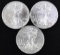 Group of (3) American Silver Eagle 1oz.