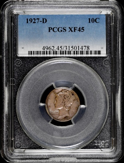 1927 D Mercury Silver Dime (PCGS) XF45.