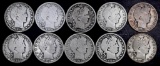 Group of (10) Barber Silver Half Dollars.