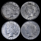 Group of (4) 1922 D Peace Silver Dollars.