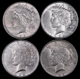 Group of (4) 1922 D Peace Silver Dollars.