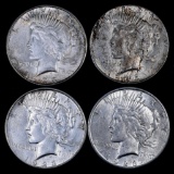 Group of (4) 1923 S Peace Silver Dollars.