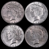 Group of (4) 1922 D Peace Silver Dollars.