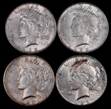 Group of (4) 1923 S Peace Silver Dollars.