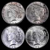 Group of (4) 1922 P Peace Silver Dollars.