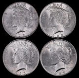 Group of (4) 1923 P Peace Silver Dollars.