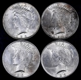 Group of (4) 1923 P Peace Silver Dollars.