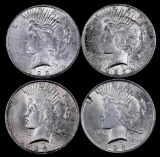 Group of (4) 1923 P Peace Silver Dollars.