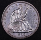 1869 P Seated Liberty Silver Half Dollar.