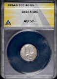 1924 S Mercury Silver Dime (ANACS) AU55.