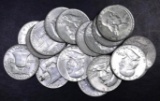 Group of (20) 1958 D Franklin Silver Half Dollars.