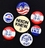 Group of (7) Vintage Political Pins.