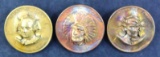 Group of (3) 1930's Vintage Lincoln Cent Pop Out / Repousse Pins.