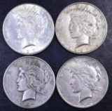 Group of (4) 1927 S Peace Silver Dollars.