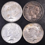 Group of (4) 1923 D Peace Silver Dollars.