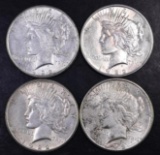 Group of (4) 1922 S Peace Silver Dollars.