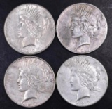 Group of (4) 1927 S Peace Silver Dollars.