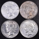 Group of (4) 1923 D Peace Silver Dollars.